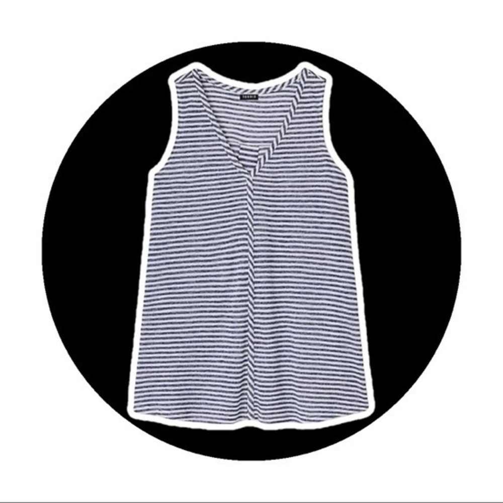TORRID NAVY STRIPE JERSEY SWING TANK - Picture 2 of 5